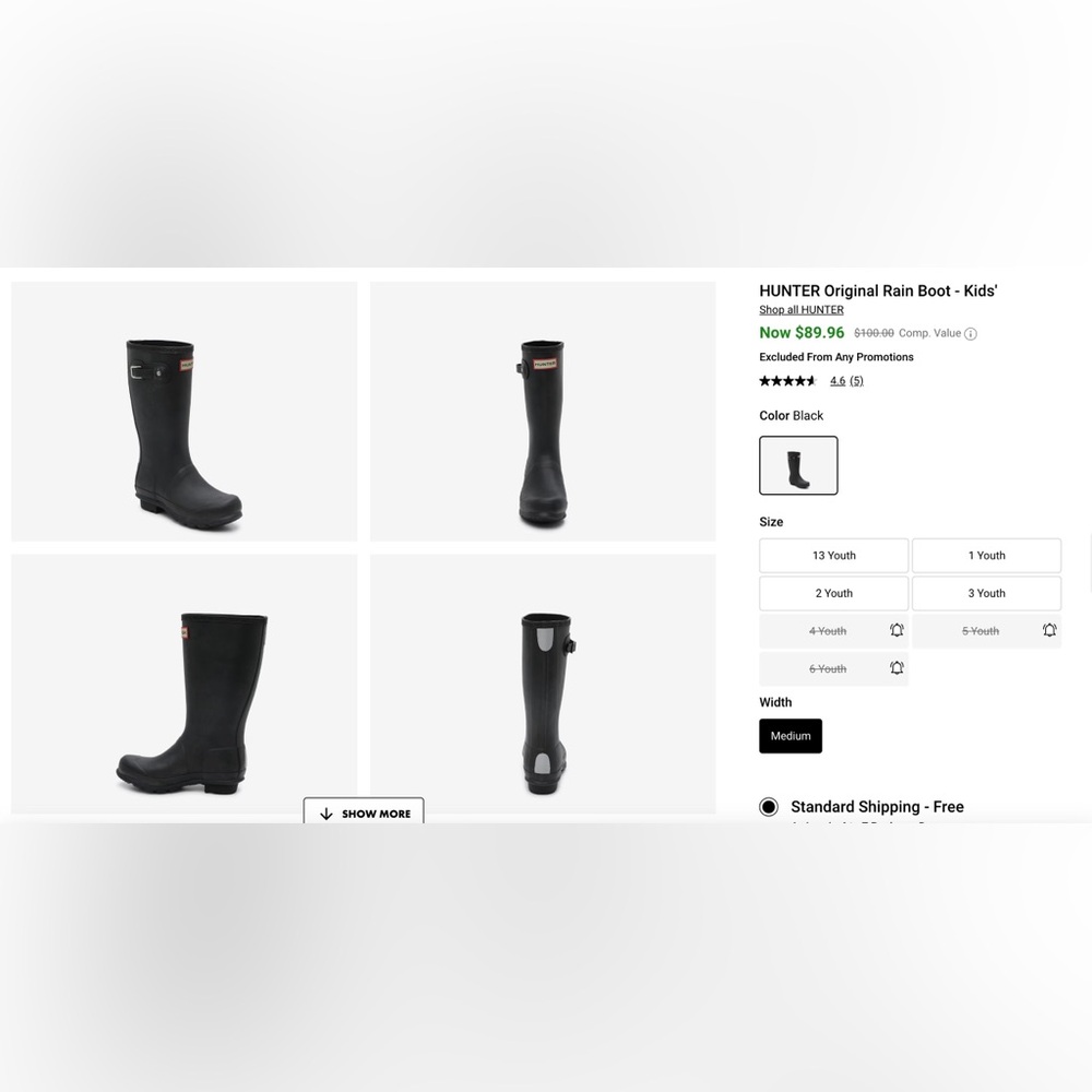 Hunter rain boots in excellent condition. Color - black